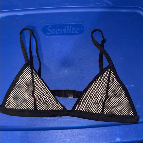 Triangl medium Black and White Mesh Bralette - Picture 1 of 6